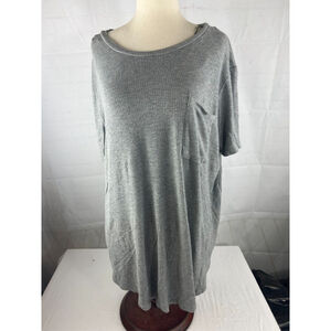 Women’s Destination Oversized Short Sleeve Maternity Pocket Shirt Size XXL Gray
